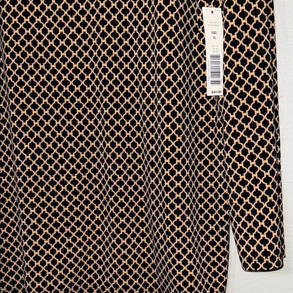 Investments Black and Tan Patterned Blouse - Picture 6 of 12